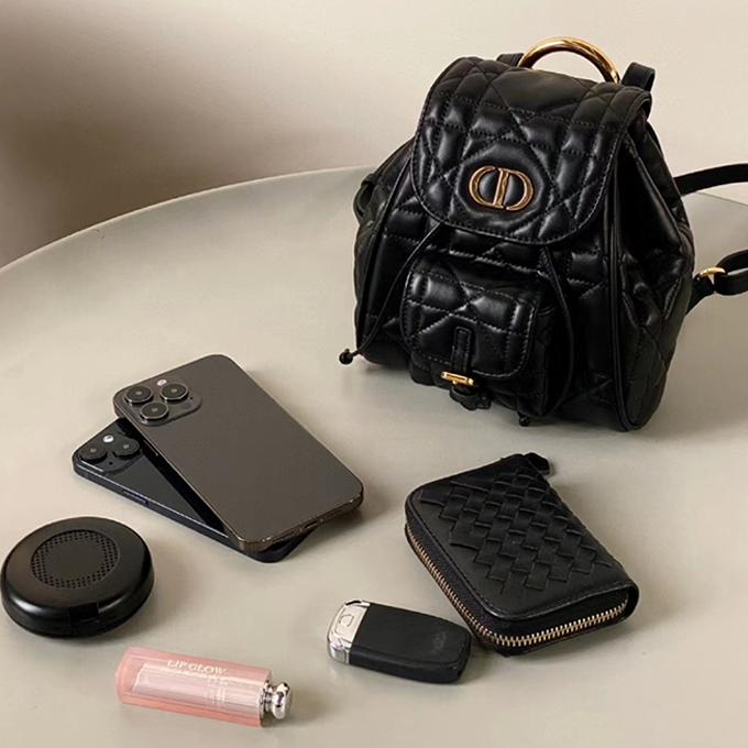 9a+ quality dior caro small quilted backpack